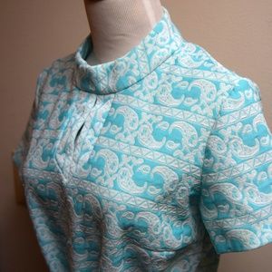 Vintage Alfredo Blue Filigree Dress